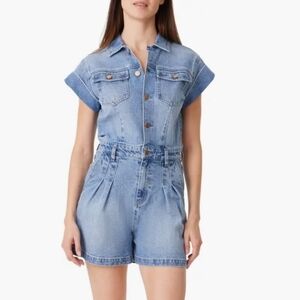 Habitual Roll Cuff Denim Jumpsuit Romper | Size M
